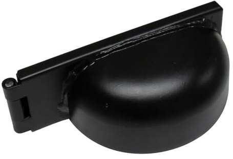 Padlock Protector Hasp and Staple (Left Right Hand Safety Protection Weather Cover) (Black Powder Coated, Left Hand)