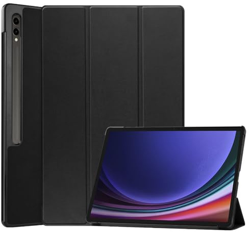 Techsuit für Samsung Galaxy Tab Plus Series S9, S9 FE und S10 Hülle mit 360 Schutz, Verstellbarem Ständer, Mikrofaser Innenfutter, Schlankem Design, FoldPro Series, PU Leder, Schwarz