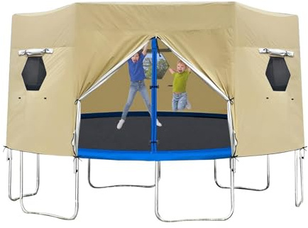 Trampolin Überdachung, TrampolinSonnenschutz Dach, Trampolin Zelts, Schutzplane & Markise Mit Sonnenschutz Für 8 Stangen Trampoline Garten Für Rasen Hinterhof 183/244/305/366cm