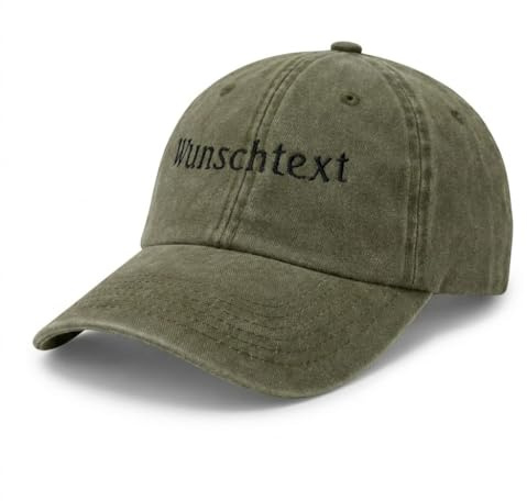 my STITCHERY Vintage Dad Cap, personalisiert - Retro Bestickte Basecap für Herren & Damen aus 100% gebürsteter Baumwolle