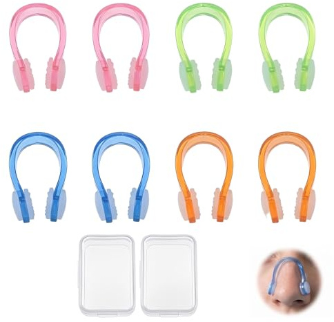 ITCGOB 8 Piezas Pinzas Nariz Natación, Clips de Nariz para Nadar de Silicona Suave, Protectores Nasales Multicolores para Adultos y Niños, Accesorios de Natación para Principiantes y Profesionales