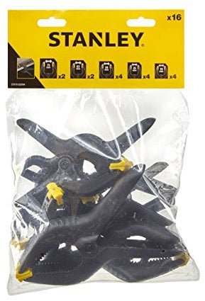 STANLEY STHT0-83094 Confezione 16 Morsetti A Molla, Giallo Nero