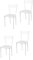 t m c s Tommychairs - Set 4 sillas Elegance para Cocina, Comedor, Bar y Restaurante, Estructura en Acero Pintado Blanco y Asiento en Polipiel Color Blanco
