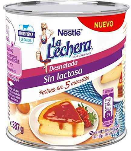 LA LECHERA leche condensada desnatada sin lactosa bote 387 gr