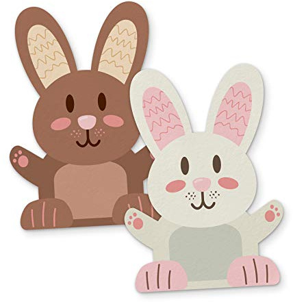 itenga Frohe Ostern Deko Geschenkverpackung Tischkarten Osterhase Hasenbande Geldgeschenk Geschenkkarten (Aufkleber (10 Stück))