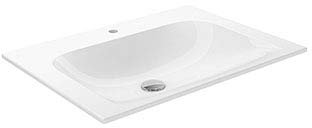Keuco X-Line Keramik-Waschtisch mit Hahnloch, ohne Überlauf, 655 x 493 mm - 33150316501