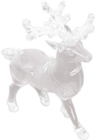 Amosfun Acryl Rentier Figur Weihnachten Deko Figuren Elch Hirsch Skulptur Statue Weihnachtsfiguren Dekofigur Tierfigur Schreibtisch Büro Tischdeko Auto Armaturenbrett Dekoration