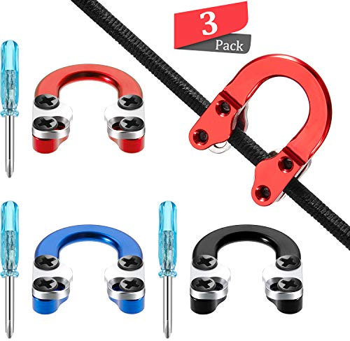 3 Sets Bogenschießen D Schlaufe Compoundbogen Metall D Schlaufe Metall D Ringschnalle Entriegelungsschleife mit Schraubendreher für Jagdzubehör