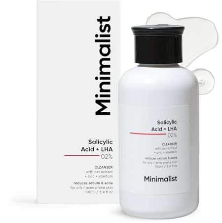 Minimalist Gesichtsreinigung mit 2% Salicylsäure für fettige Haut | Sulfatfreier Anti-Akne-Gesichtsreiniger mit LHA & Zink für Akne oder Pickel | Männer & Frauen, 100 ml (1er Pack)