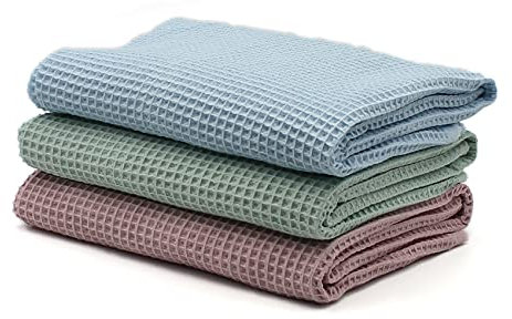 VmG-Store 3x Waffelpique Set je 0,5m x 1,5m Waffel Stoff 100% Baumwollstoff Tex Standard 100 (Set11, 3er Set)