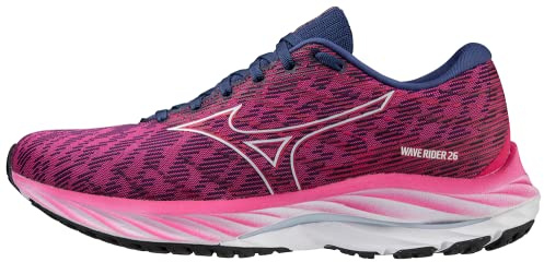 Mizuno Wave Rider 26 Damen-Sneaker, Ffuchsia Hblue Innuendo, 38.5 EU