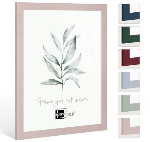 Bildershop-24 Bilderrahmen modern stabil Paris Pastellrosa Pastell Rosa 13 X 18 cm Fotorahmen, Wechselrahmen, Posterrahmen, Puzzlerahmen
