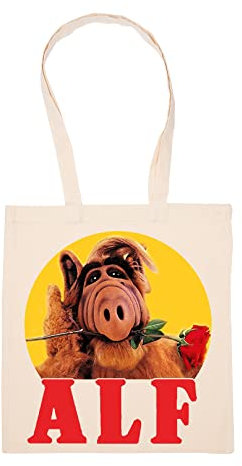 Alf Rose In Mund Beige Einkaufstasche Wiederverwendbar Langlebig Umweltfreundlich Reusable Shopping Bag