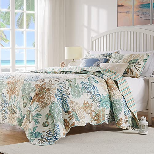 Barefoot Bungalow Atlantis Coastal Bettwäsche-Set, 5-teilig, Full/Queensize-Bett, Jade
