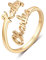 lorajewel Ringe mit Namen Gravur Personalisierte Edelstahl Freundschaftsringe Mama Tochter Schmuck Ringe Damen Geschenk Für Geburtstag Muttertag (Gold)
