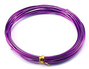 20m Basteldraht 0.8mm, Aluminium Craft Draht Blumendraht Aluminiumdraht Dekodraht Bindedraht für Blumengestecke, DIY Handwerk Dekorieren Schmuck Kranzherstellung, Schmuckdraht zum Basteln,Violett
