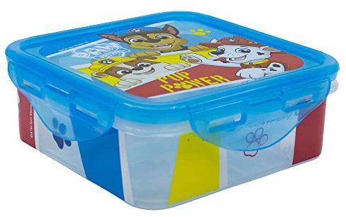 Recipiente hermético cuadrado de plástico para comida de 500 ml de La Patrulla Canina