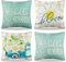 Kissenbezug 45x45 Dekokissen Sofakissen Blumen Frühling Sommer Kissenbezüge Gänseblümchen Zierkissenbezüge Modern Leinen Kissenhülle Couchkissen für Sofa Car Couch Garten Balkon Zuhause Dekor 4er Set