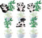 24 Stück Panda Tortendeko Glitzer Grün Bambus Cupcake Toppers Niedliches Tier Bär Kuchen Deko für Panda Thema Baby Dusche Kinder Geburtstag Party Kuchen Dekoration