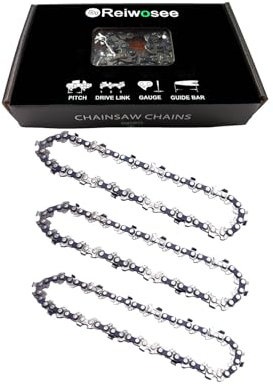 Reiwosee 3 Stück Sägeketten Kettensägenkette für 4 Zoll Mini Handheld wiederaufladbare, Schnittlänge 10cm, Sägekettenteilung 1/4 , Treibglied-dicke 0.043 (1,1 mm), 28 DL, für Garten Chainsaw Chain