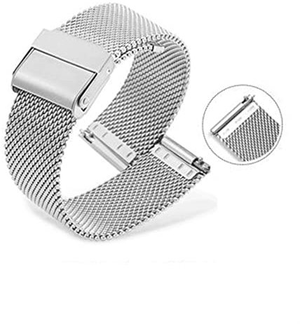 EDVENA 18mm 19mm 20mm 21mm 22mm 23mm 24mm New Black Milanese Edelstahl Uhrenarmband Uhrenarmband Armband mit Schnellverschluss (Color : Silver, Size : 19mm)