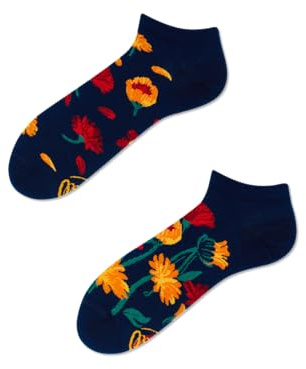 Many Mornings Bunte Ungleiche Socken mit Naturmotiv Lustige Unisex Socken mit Pflanzen Bequeme Baumwollsocken Geschenkidee für Naturfreunde