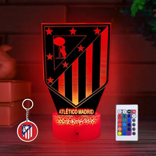 Nocles Lampara ATLETICO Escudo Antiguo Y Llavero Niño Regalos Atletico Madrid Lampara Futbol Regalos del Atletico Lampara Futbol Personalizada Atlético Madrid Bebe Luz Nocturna Infantil