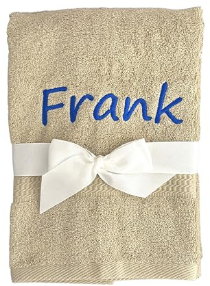 KIDDI-MEDIA Handtuch, Beige, 30x50, 500 g/m², 100% Baumwolle Frottier | Mit personalisierter Bestickung wie z.B. Name, Verschiedene Größen und Farben