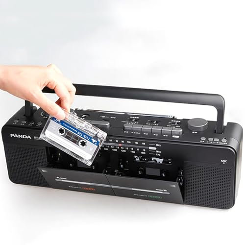 Amhuui Cassette Player Recorder, Retro Boombox Cassette Player, AM/FM Radio, Double Tape Player, FM/SW/WM Radio - MP3/U Disk, TF Card Playback - One-Click Recording/Transcription, Classic Style