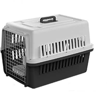 HundeboxenPet Air Box Versandbox Staubdichte Atmungsaktive Tragbare Hundebox für Drinnen und Draußen Geeignet für Kleine bis Mittelgroße Hunde 2 Farben(Black,48 * 31 * 31cm)