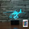 FLRXHK Hubschrauber-3D-Illusions-Nachtlicht, Touch-Tischlampe mit Fernbedienung, 16 Farben, optisches USB-LED-Nachtlicht für Kinder, Geschenk, Raumdekoration