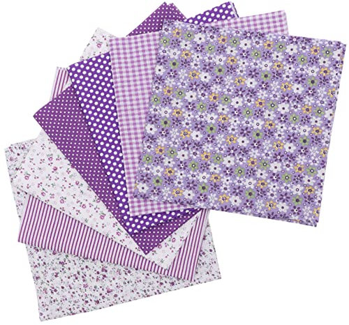 BELLIFFY 7stücke Baumwollstoff Patchwork Quilten Stoffbahnen Mit Blumenmuster Für DIY Nähen Heimwerkerbedarf Stoffquadrate Zum Zuschneiden Für Kissenbezüge Und Puppendekorationen