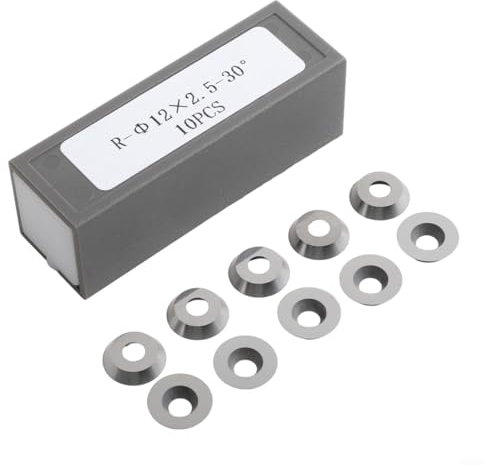 10 frese rotonde in carburo di tungsteno, strumento di tornitura per tornio in legno massiccio in carburo di tungsteno a 30 gradi per ciotole, vasi, bicchieri da vino