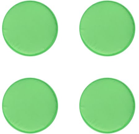 4er-Set Tragbar Rund Sitzkissen 30x30x2cm, Memory-Schaum mit Riemen rutschfest Gemütlich Abnehmbar Waschbar Perlbaumwolle Stuhlkissen für Wohnzimmer, Küche, Konferenzraum, Garten, 2er Set Grün