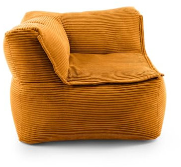 Lumaland Modulares Eckteil Links - Cord-Reihe | Indoor Sitzsack mit Softer Struktur, ideal Sofa Modulen & zum Pouf | Bean Bag mit Füllung - für Wohnzimmer & Co. - 81x81x70 cm