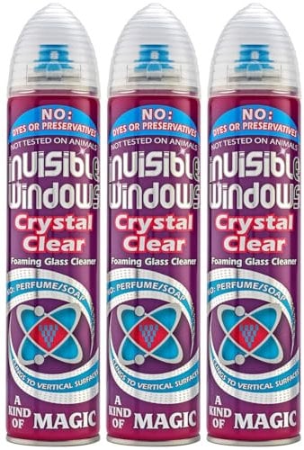 3x Invisible Windows Crystal Clear Foaming Glass Cleaner 300ml