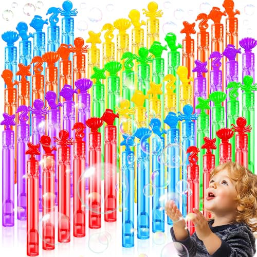 BBLTIFF 60 Stück Mini Seifenblasen, Seifenblasen Kinder Set mit 6 Design & 6 Farben, Bunt Seifenblasen Klein, Hochzeit Seifenblasen, Seifenblasen Stäbe für Hochzeiten, Partys, Geschenke für Kinder