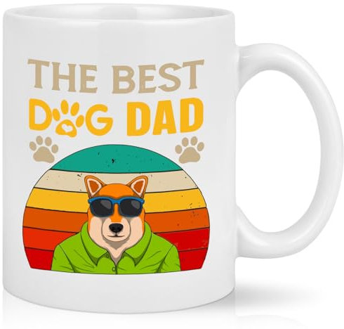 Joymaking Funny Mug Dog Dad Gifts for Men Dog Lover Gifts Coffee Cup for Birthdays, Father’s Day Christmas, 11 oz White