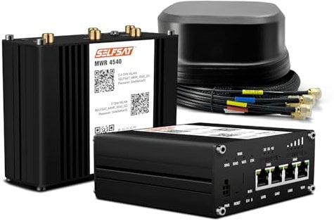 SELFSAT MWR 4540 4G Cat 6 WLAN Router bis 300 Mbps inkl. SATCO 5G Antenne schwarz