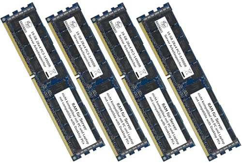 Broonbee Server Arbeitsspeicher | 64 GB (4X 16 GB) DDR3 1866 MHz RAM | Memory Upgrade für HP Workstation Z620 Z820 | RDIMM ECC REG | PC3-14900R CL13