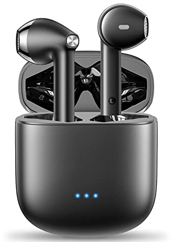 kauguo Bluetooth-Kopfhörer, kabellos, Bluetooth 5.4, mit 4 ENC, Geräuschunterdrückung, HiFi-Stereo, Bass, 42 Stunden, kabellose Kopfhörer, IPX6, wasserdicht, Sport, für iOS Android, Schwarz
