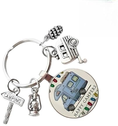 JFangZHZH Porte-Clés Camping-Car Personnalisable en Métal,Porte-clés pour Caravane,Cadeau Voyage Parfait pour Homme et Femme,Idée Cadeau Anniversaire ou Noël pour Amoureux du Road Trip