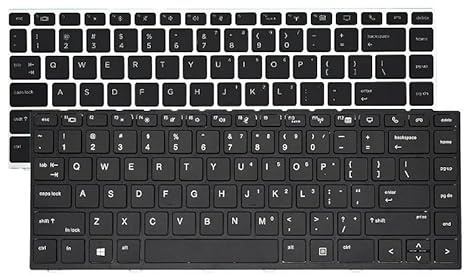 LFGOZSD Teclado retroiluminado Ruso Estadounidense para HP EliteBook 840 G5, 846, G6, 745-G5-G6 (L14379-001, L14377-DH1)(RU Silver Backlit)