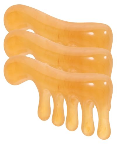 STOBAZA Pettine per Massaggio del Capelluto in Resina, 3 Pezzi, Strumento per Massaggiare e Pettinare i Capelli