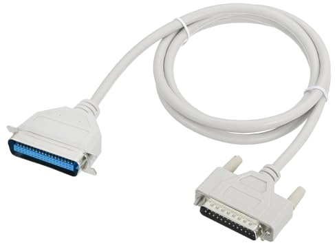 QUARKZMAN Cable De Impresora Paralela DB25 De 25 Pines 4.6 Pies 1.4 M Beige | Convertidor DB25 Macho De 25 Pines A CN36 Macho De 36 Pines, Con Conectores Niquelados, Para Escáneres Impresoras