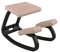 Varier Variable balans - Der originale Kniestuhl, optimal fürs Arbeiten zuhause - Stoff apricot und Holzteller schwarz lackierte Esche