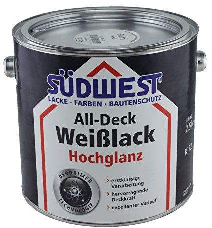 Südwest All-Deck Weißlack 2,5 Liter Hochglanz