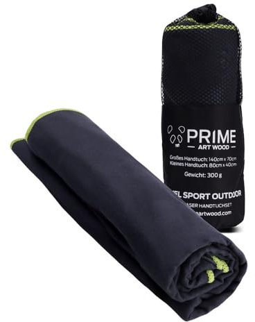 PRIME ART WOOD Mikrofaser Handtuch, Schnelltrocknend, Saugstark, Super Weich, Viele Größen & Farben, Reisehandtuch, Sporthandtuch, Badetuch (Anthrazit, 140x70cm)