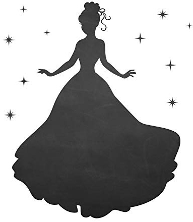004 Prinzessin - selbstklebende Tafelfolie/Kreidefolie inkl. 3 Stück Kreide Größe: 700 x 900 mm - Kinderzimmer Wanddeko