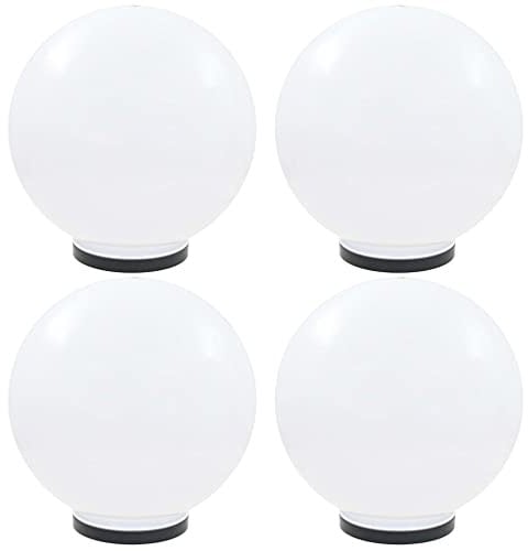vidaXL 4X LED Gartenleuchte Kugelleuchte Kugellampe Lichtkugel Gartenkugel Leuchtkugel Außenlampe Gartenlampe Außenleuchte Leuchte Lampe Garten 40cm PMMA
